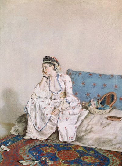 Retrato de Mary Gunning, condessa de Coventry, 1749 (pastel sobre papel) de Jean Étienne Liotard
